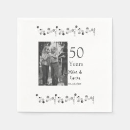 Happy 50. Jubiläum fügen Sie Pärchen Namen Datum H Serviette