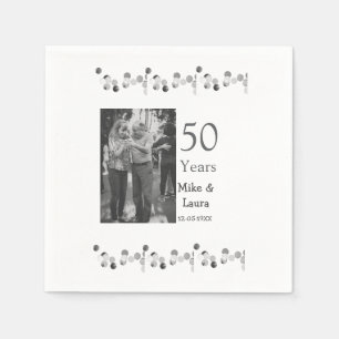 Happy 50. Jubiläum fügen Sie Pärchen Namen Datum H Serviette