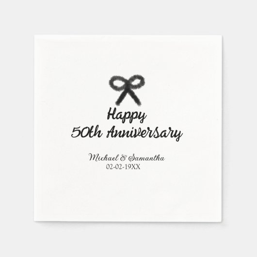 Happy 50. Jubiläum fügen Sie Pärchen Namen Datum H Serviette (Vorderseite)