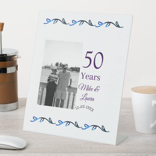 Happy 50. Jubiläum fügen Sie Pärchen Namen Datum H Sockelschild (In Situ)