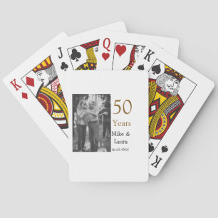 Happy 50. Jubiläum fügen Sie Pärchen Namen Datum H Spielkarten