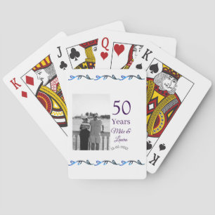 Happy 50. Jubiläum fügen Sie Pärchen Namen Datum H Spielkarten