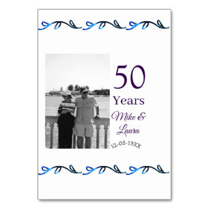 Happy 50. Jubiläum fügen Sie Pärchen Namen Datum H Tischnummer