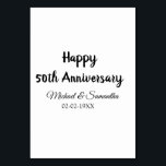 Happy 50. Jubiläum fügen Sie Pärchen Namen Datum H Tischnummer<br><div class="desc">Gestaltung</div>
