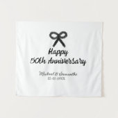 Happy 50. Jubiläum fügen Sie Pärchen Namen Datum H Wandteppich (Vorderseite (Horizontal))