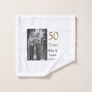 Happy 50. Jubiläum fügen Sie Pärchen Namen Datum H Waschlappen