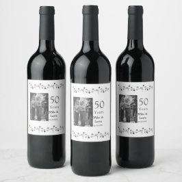 Happy 50. Jubiläum fügen Sie Pärchen Namen Datum H Weinetikett