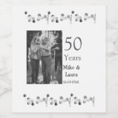 Happy 50. Jubiläum fügen Sie Pärchen Namen Datum H Weinetikett (Einzelnes Label)
