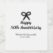 Happy 50. Jubiläum fügen Sie Pärchen Namen Datum H Weinetikett (Einzelnes Label)