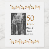Happy 50. Jubiläum fügen Sie Pärchen Namen Datum H Weinetikett (Einzelnes Label)