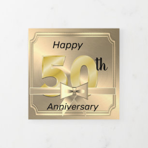 Happy 50. JubiläumTri Fold Foto Card Dreifach Gefaltete Urlaubskarte