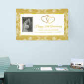 HAPPY 50 TH ANNIVERSARY CHAMPAGNE GOLD HEARTS BANNER (Messeveranstaltung)