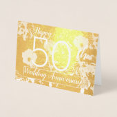 "Happy 50 th Wedding Anniversary" Gold Foil Card Folienkarte (Vorderseite)
