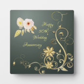 Happy 50 th Wedding Jubiläum Plaque mit Easel Fotoplatte (Vorderseite)