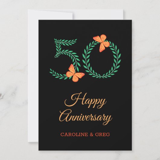 Happy 50. Wedding Anniversary Butterfly Card (Vorderseite)
