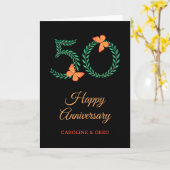 Happy 50. Wedding Anniversary Butterfly Card Karte (Gelbe Blume)