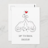 Happy 50. Wedding Anniversary Couple Dinosaurier Postkarte (Vorne/Hinten)