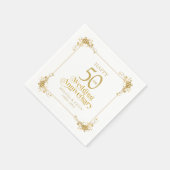 Happy 50. Wedding Anniversary Gold Frame Serviette (Ecke)