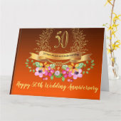 Happy 50. Wedding Anniversary Grußwagen Karte (Gelbe Blume)