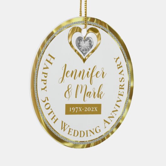 Happy 50. Wedding Anniversary Ornament (Rechts)