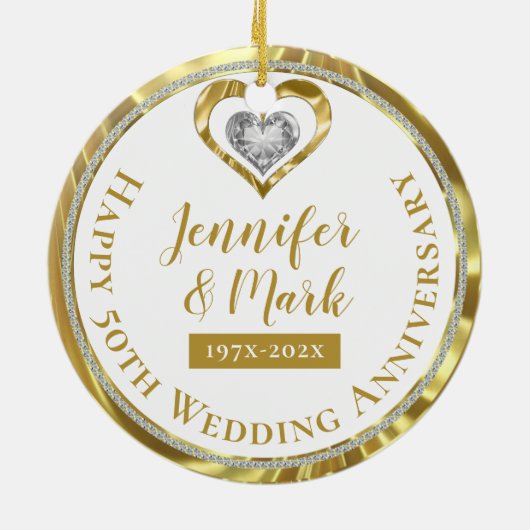 Happy 50. Wedding Anniversary Ornament (Hinten)