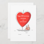Happy 50. Wedding Anniversary Sailboat Heart Card (Vorne/Hinten)