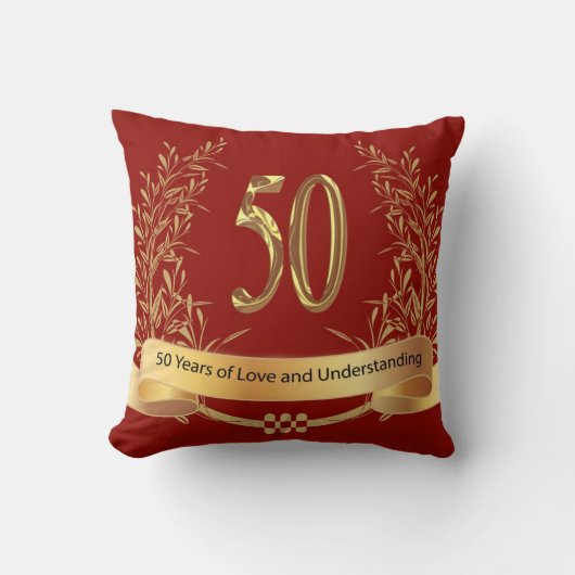 Happy 50. Wedding Anniversary Throw Kissen (Vorderseite)