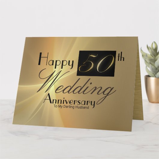Happy 50. Wedding Anniversary to My Husband Card Karte (Kleine Pflanze)