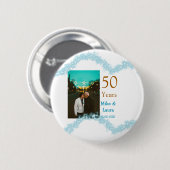 Happy 50th anniversary add couple name date weddin button (Vorne & Hinten)
