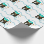 Happy 50th anniversary add couple name date weddin geschenkpapier (Ecke)