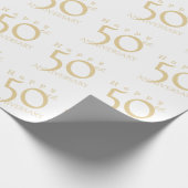 "Happy 50th Anniversary" Matte Pink Gold Geschenkpapier (Ecke)