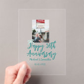 Happy 50th anniversary photo turquoise bow name da acryleinladungen (Insitu (Handheld))