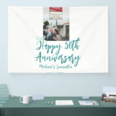 Happy 50th anniversary photo turquoise bow name da banner (Messe)