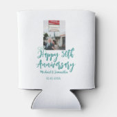 Happy 50th anniversary photo turquoise bow name da dosenkühler (Rückseite)