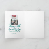 Happy 50th anniversary photo turquoise bow name da karte (Innenseite)