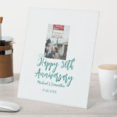 Happy 50th anniversary photo turquoise bow name da sockelschild (In Situ)