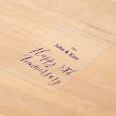 Happy 50th anniversary purple name year simple acryleinladungen (Ablage )