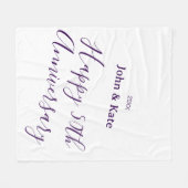 Happy 50th anniversary purple name year simple  fleecedecke (Vorderseite (Horizontal))