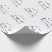 Happy 50th anniversary purple name year simple geschenkpapier (Ecke)