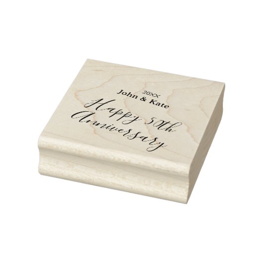 Happy 50th anniversary purple name year simple  gummistempel (Stempel)