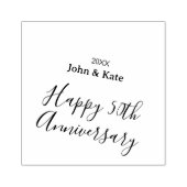 Happy 50th anniversary purple name year simple  gummistempel (Prägung)