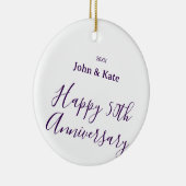 Happy 50th anniversary purple name year simple  keramik ornament (Rechts)