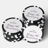 Happy 50th anniversary purple name year simple  pokerchips (Stapel)