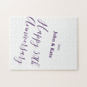 Happy 50th anniversary purple name year simple puzzle (Horizontal)