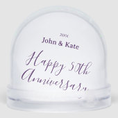 Happy 50th anniversary purple name year simple  schneekugeln (Rückseite)