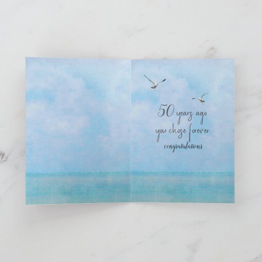 Happy 50th Anniversary Tropical Window Karte (Innenseite)