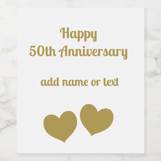 Happy 50th Anniversary Weinetikett (Einzelnes Label)