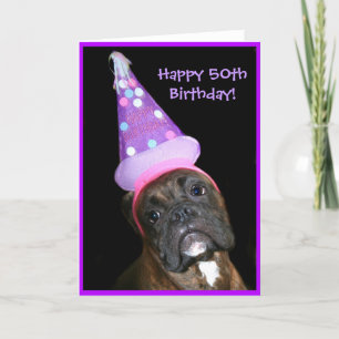 Happy 50th Birthday Boxer Dog Greeting card Karte