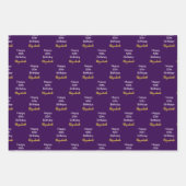 Happy 50th Birthday Gold Name Script Dark Purple Geschenkpapier Set (Vorderseite 2)