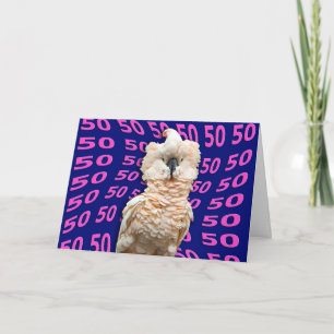 Happy 50th Birthday Moluccan Cockatoo Karte